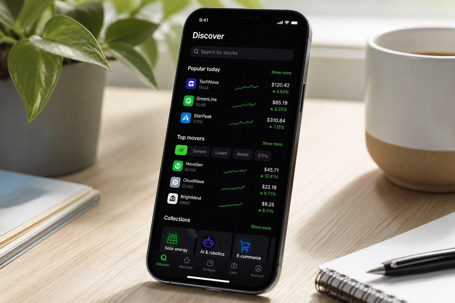 Robinhood inspired driver app preview