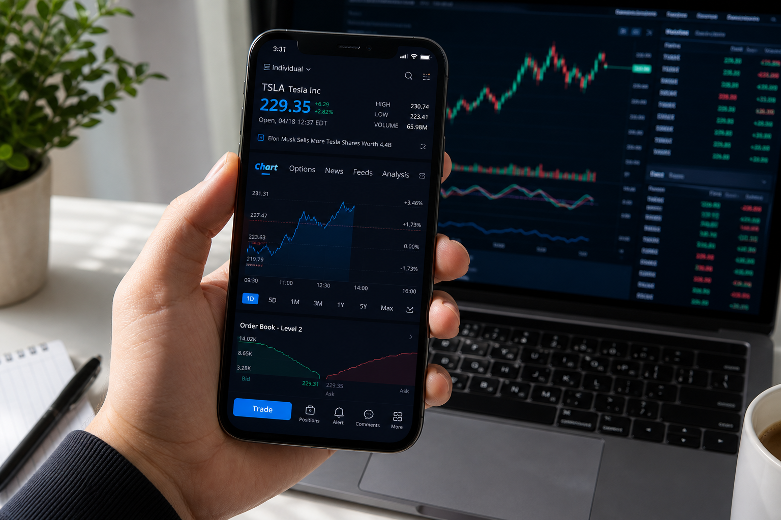 Webull inspired driver app preview