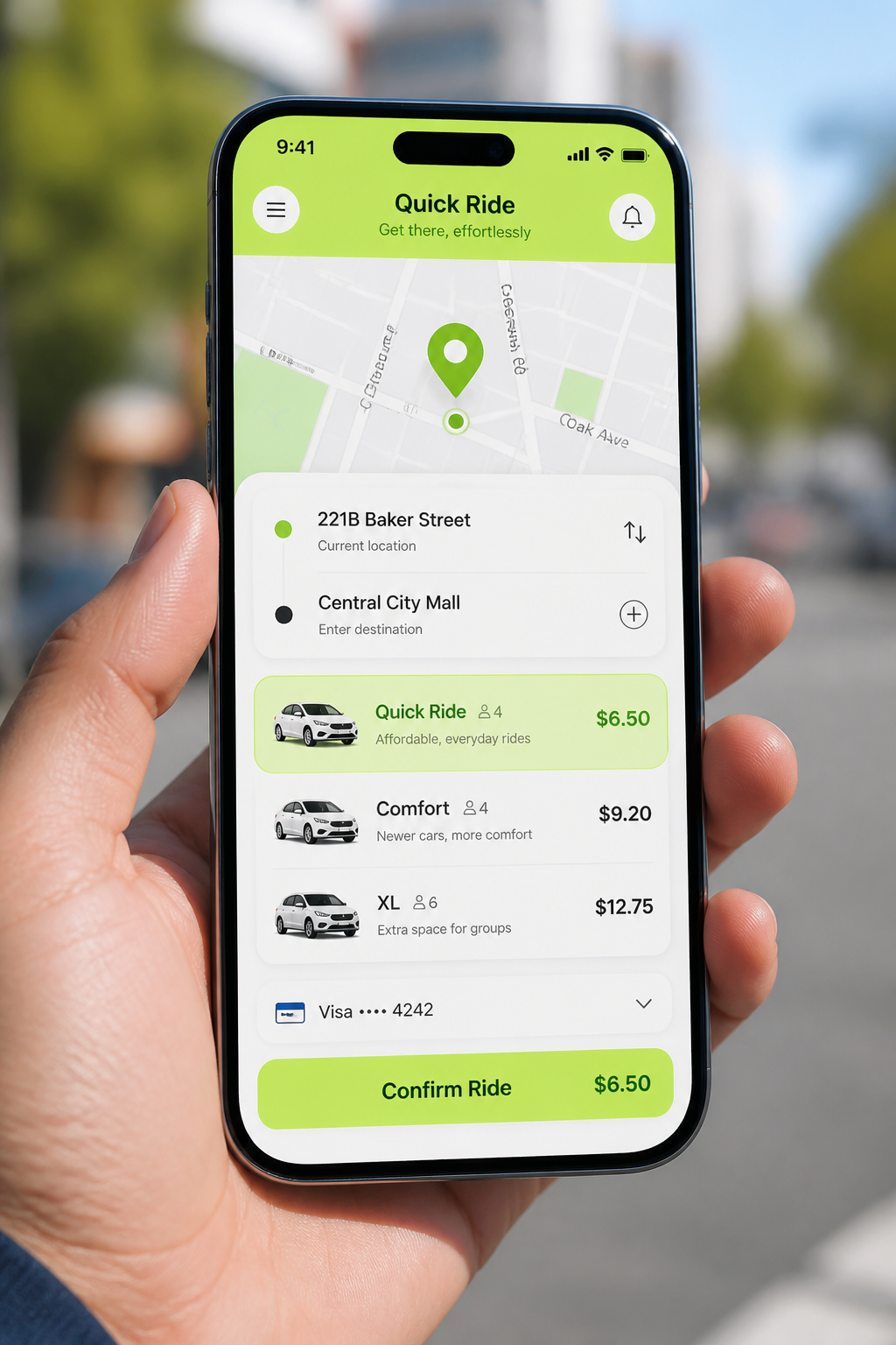 Bolt inspired taxi booking app preview