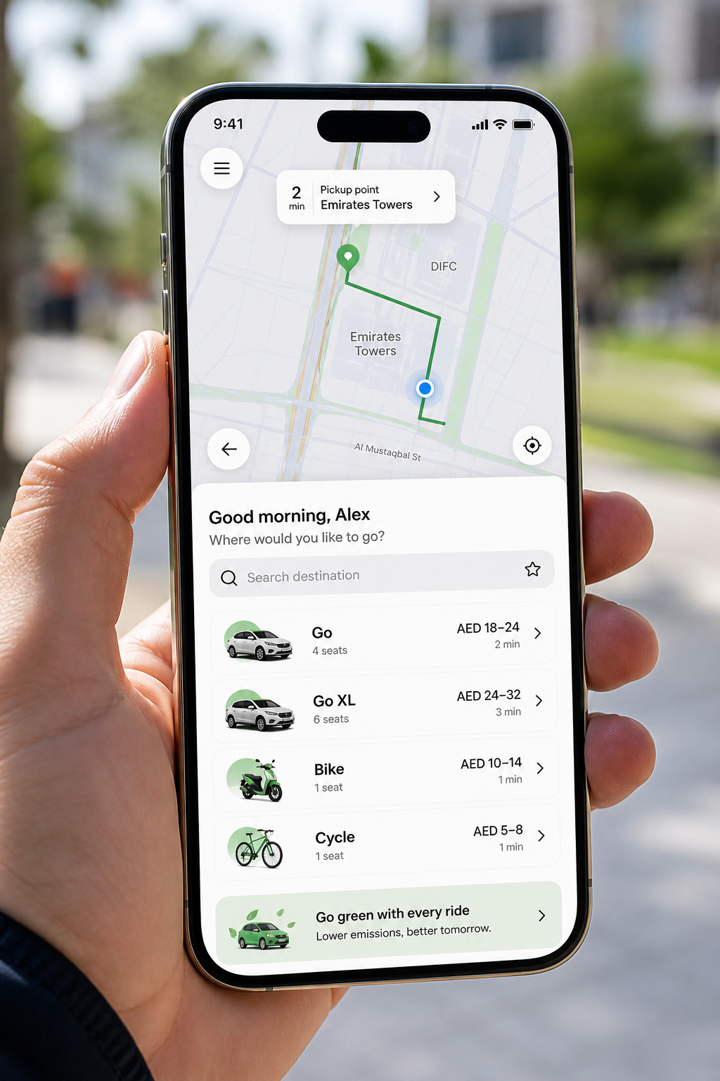 Careem inspired taxi booking app preview