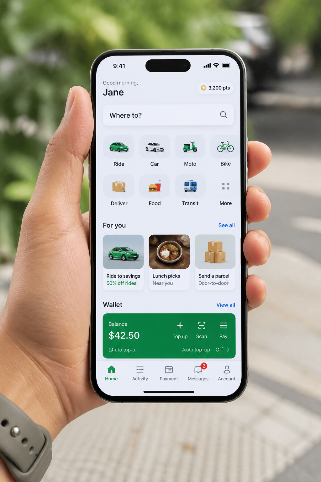 Grab inspired taxi booking app preview