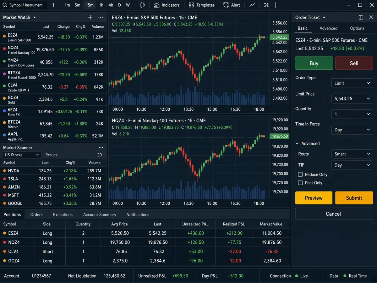Interactive Brokers Inspired App GPS tracking app preview