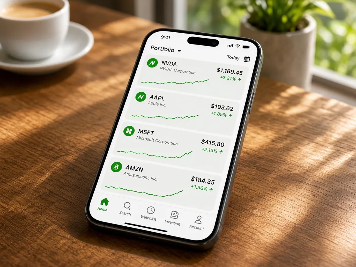 Robinhood Inspired Trading App GPS tracking app preview