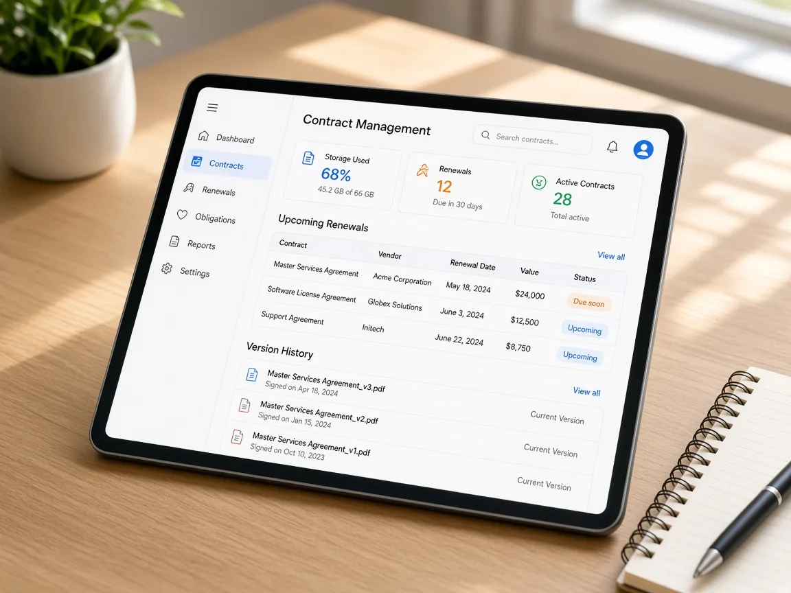 Contract Management Platform vendor management software preview