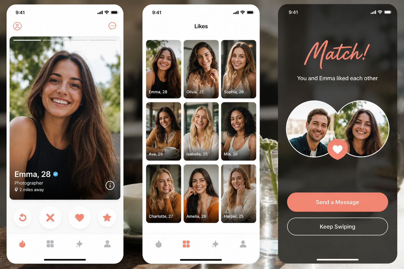 Tinder inspired driver app preview