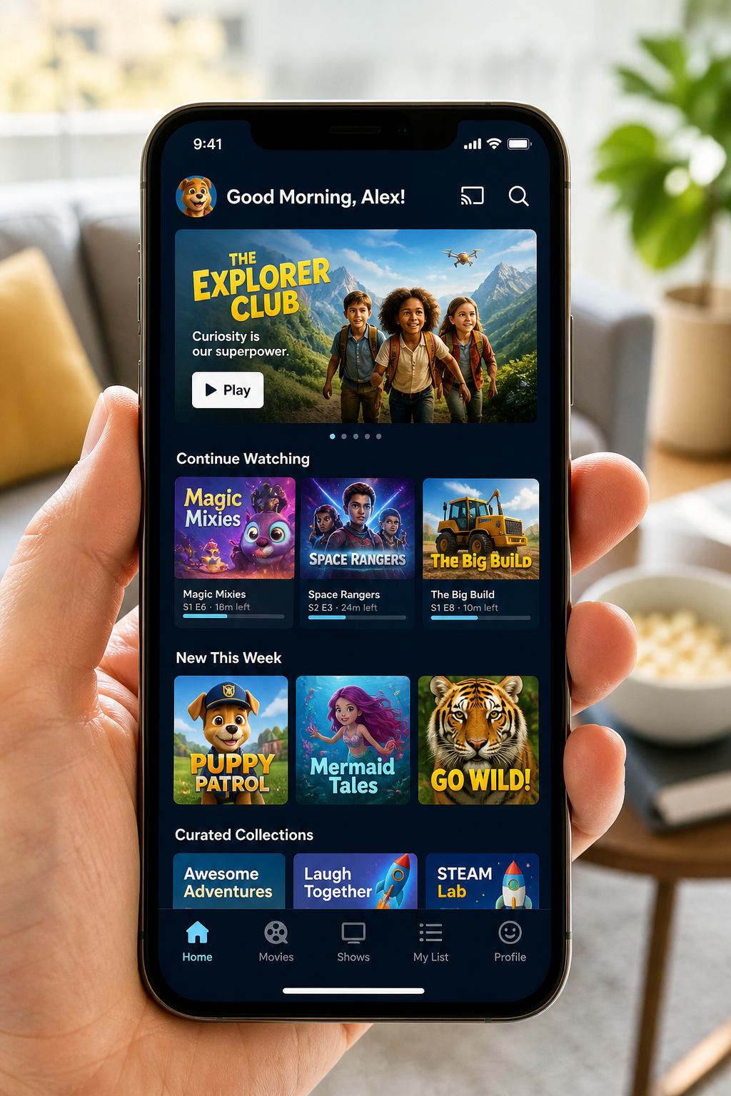 Disney+ inspired video streaming app preview