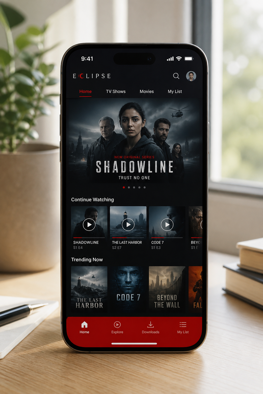 Netflix inspired video streaming app preview