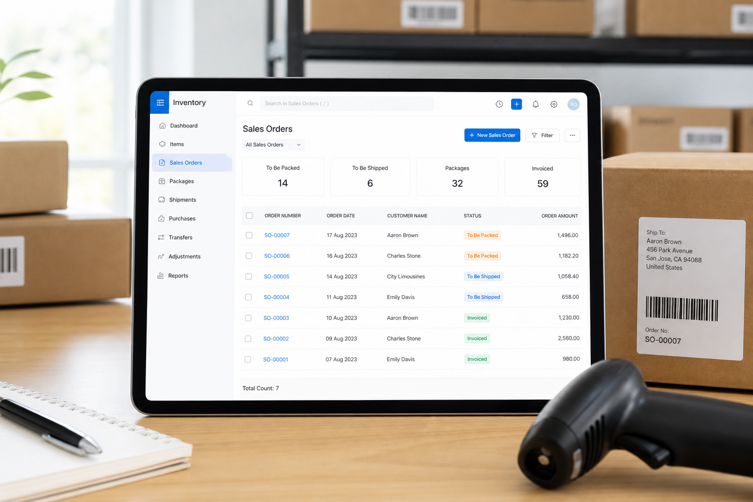 Zoho Inventory inspired driver app preview