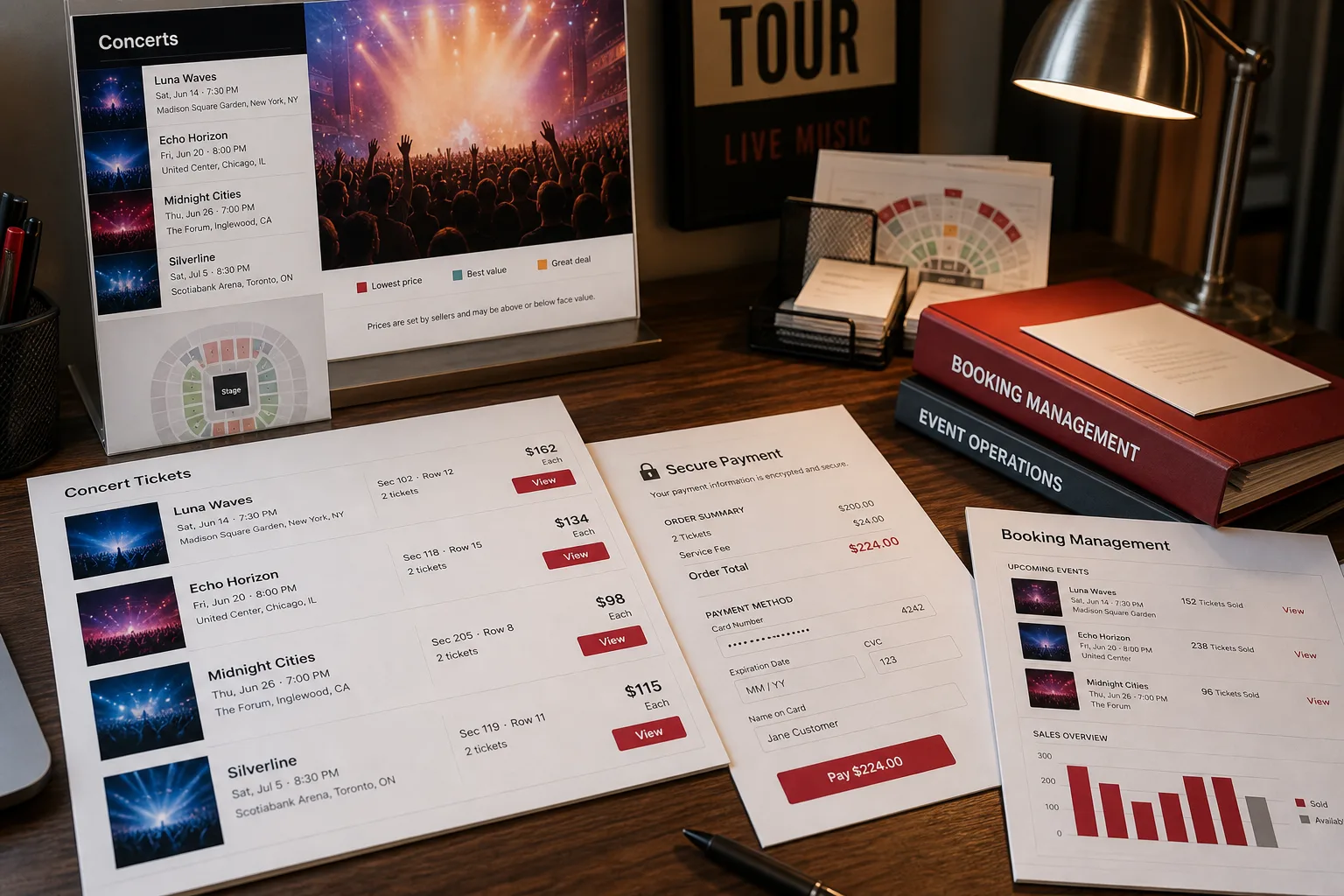 Apps Like StubHub inspired concert booking app software preview