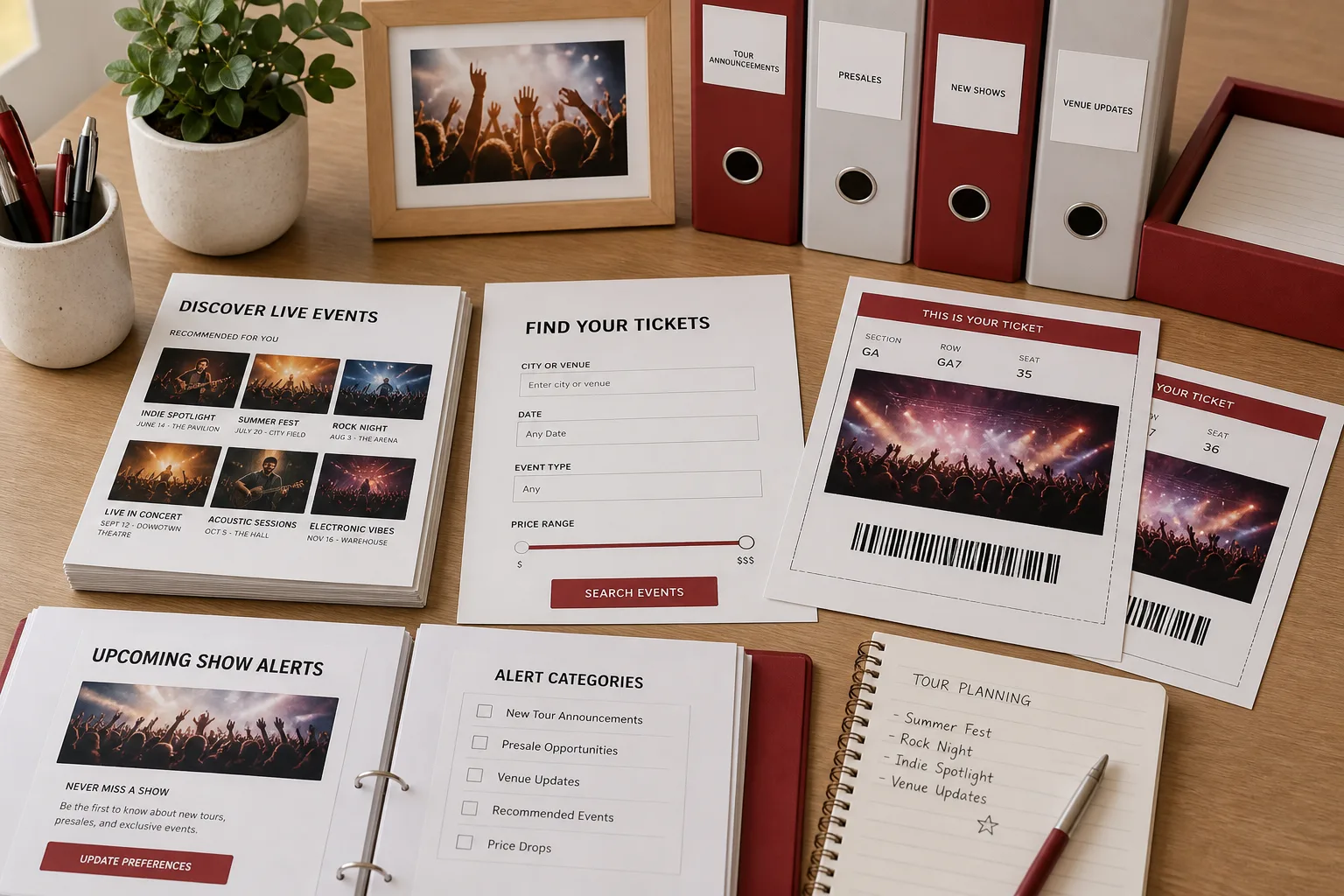 Apps Like Ticketmaster inspired concert booking app software preview