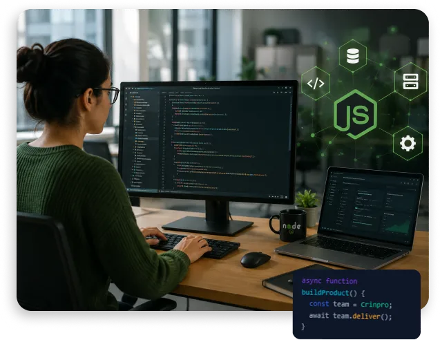 Team of AI engineers collaborating on coding tasks