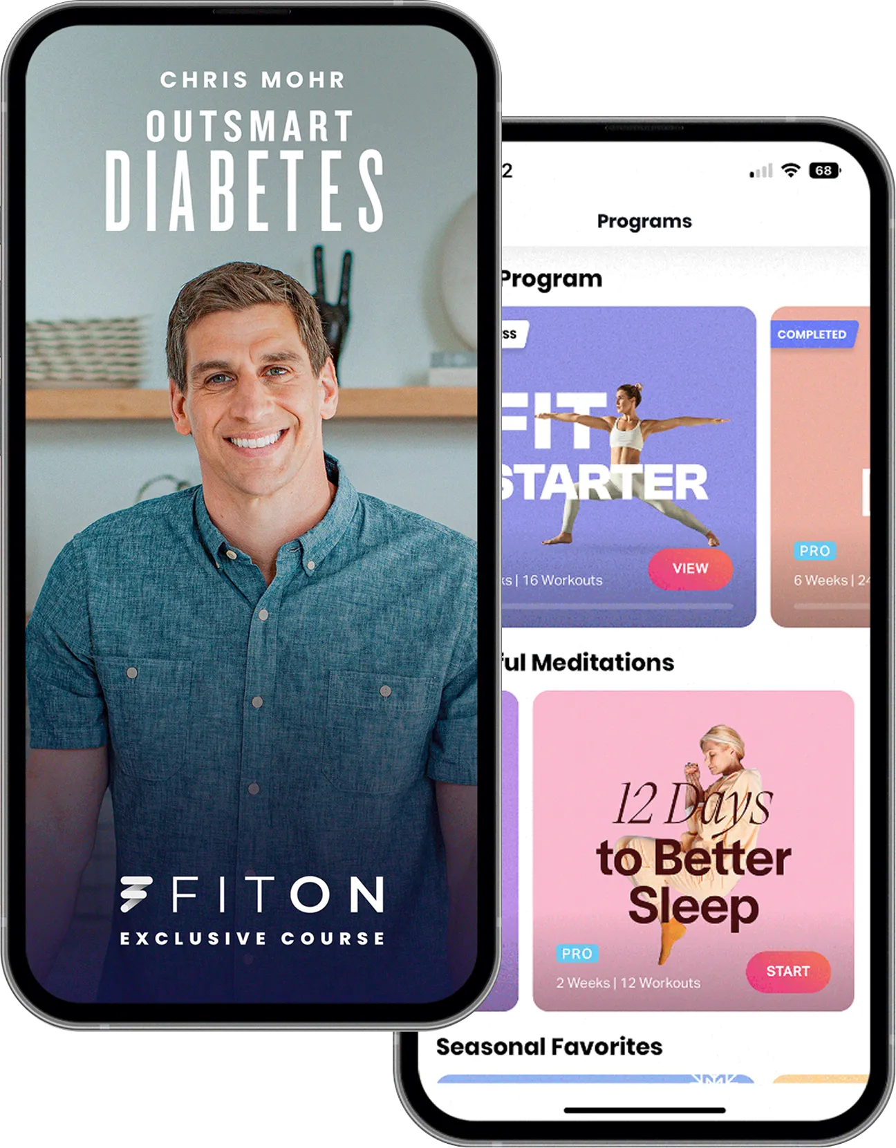 Fiton mobile app mockup on smartphone