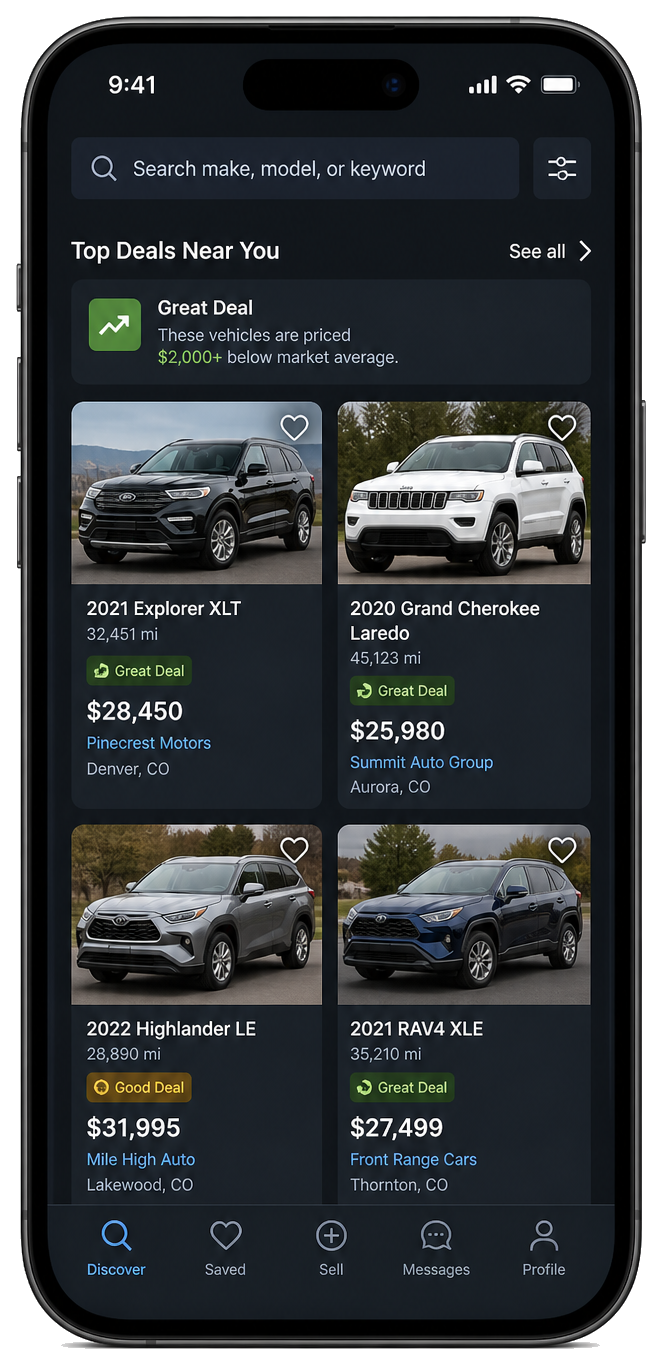 Car marketplace clone app