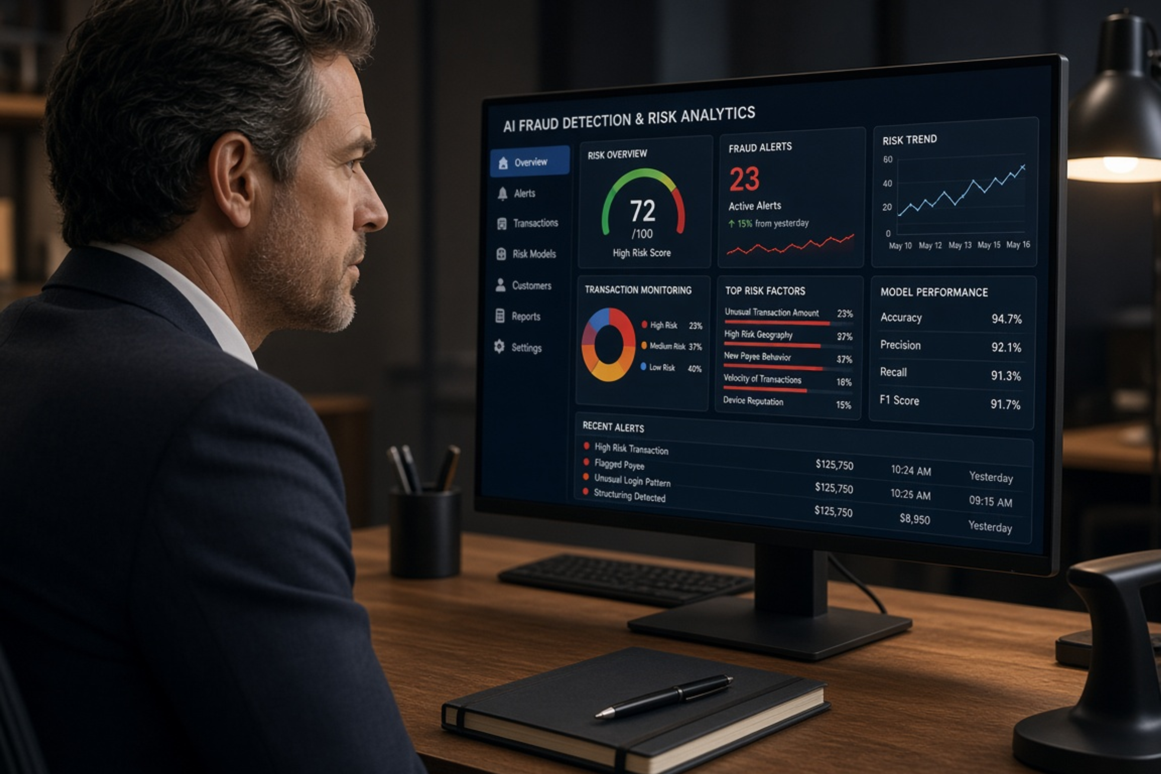 AI-powered banking fraud detection and risk analytics dashboard