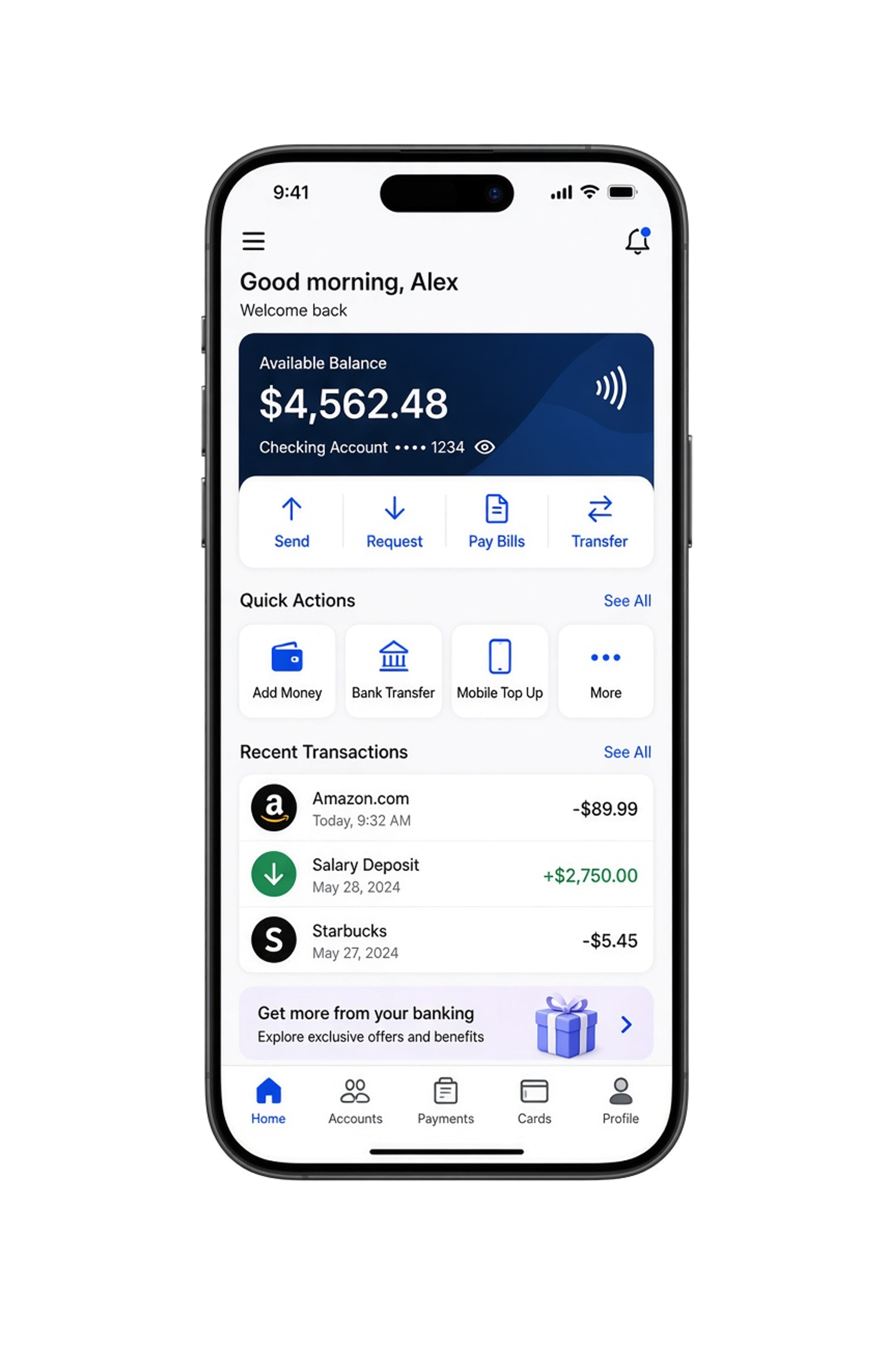 Fiserv clone digital payments banking app