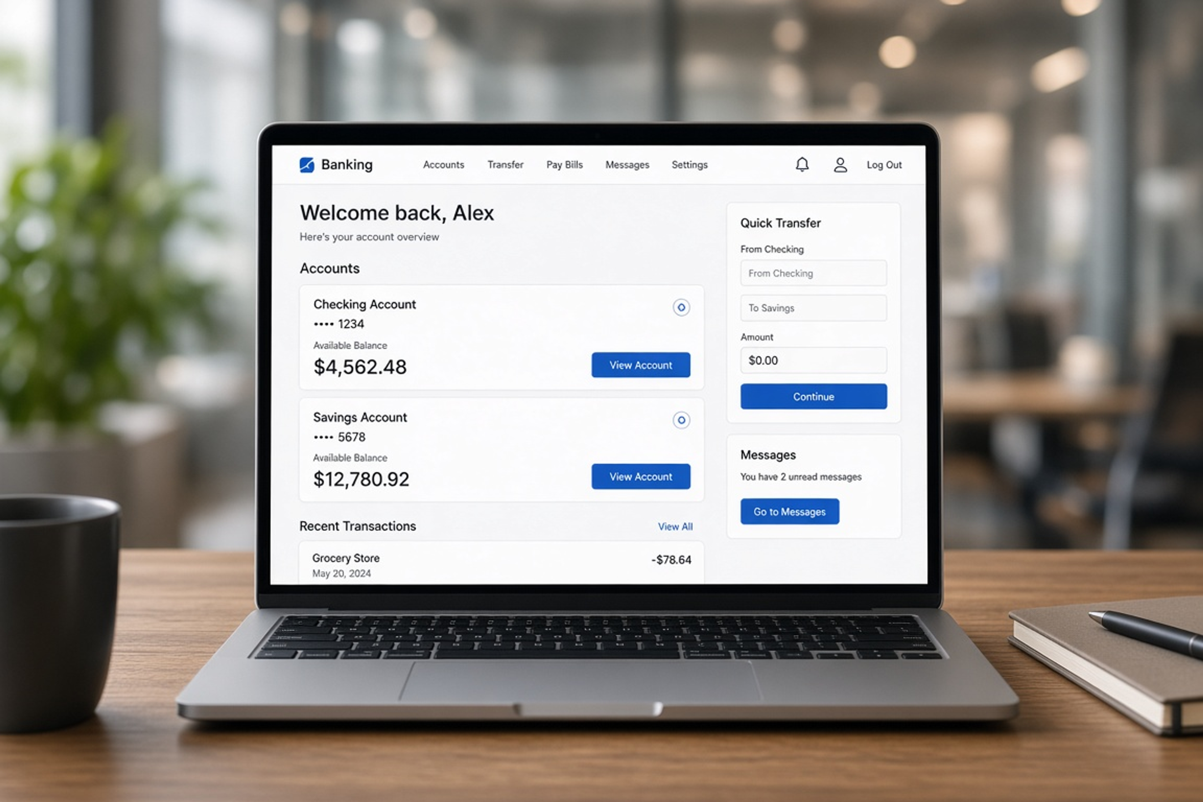 Banking website development
