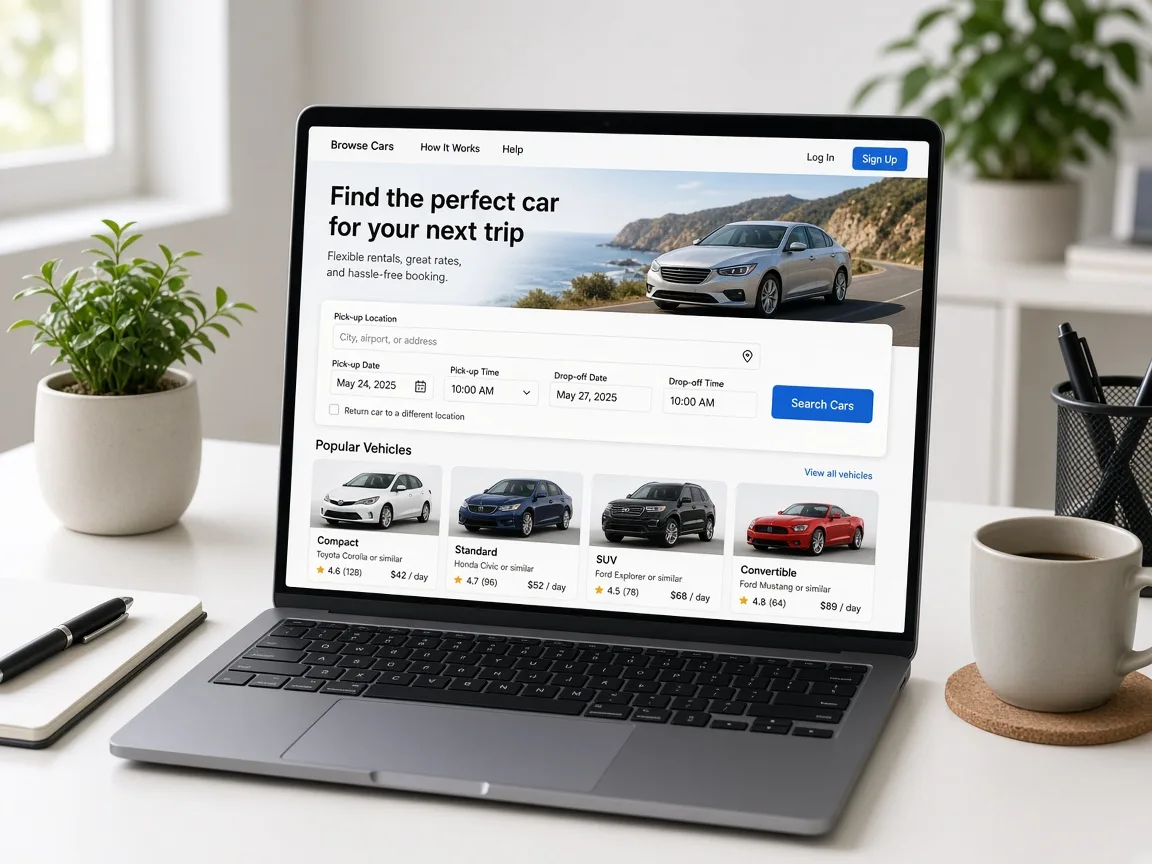 Car rental website development