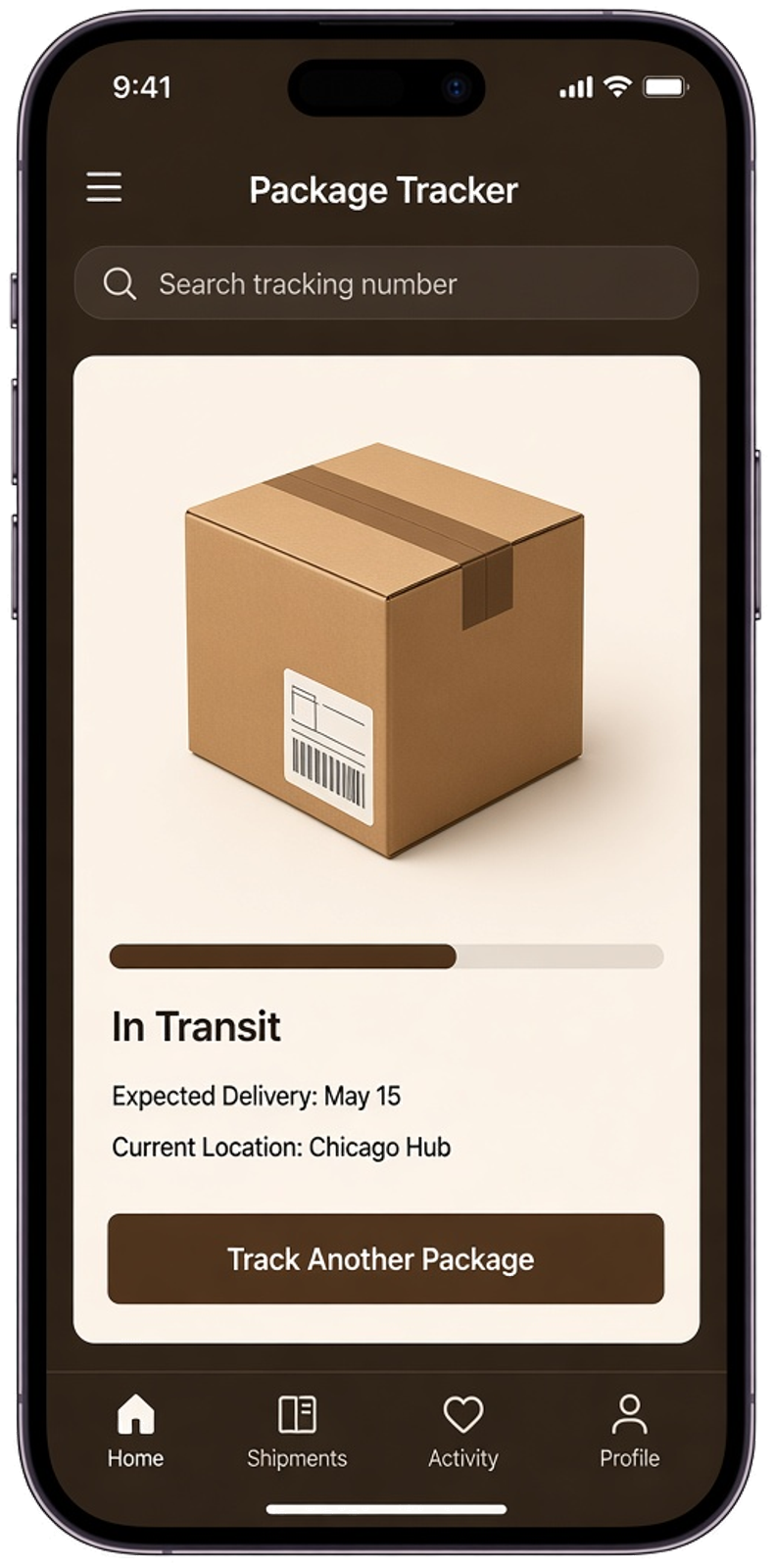 UPS clone shipment tracking app