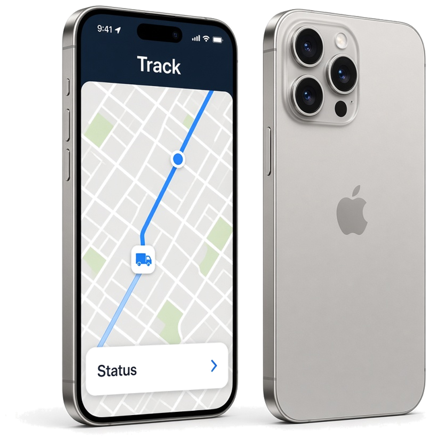 Courier booking and GPS tracking app screens