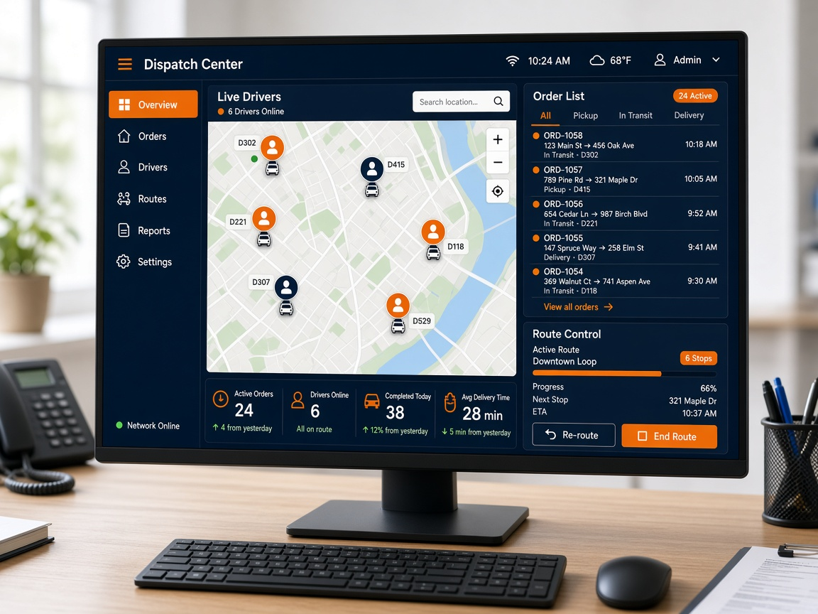 Courier admin panel features