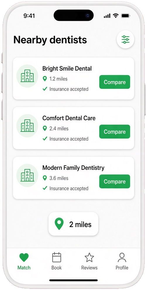 OpenCare clone dentist matching app