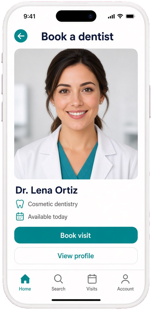Dental appointment booking app