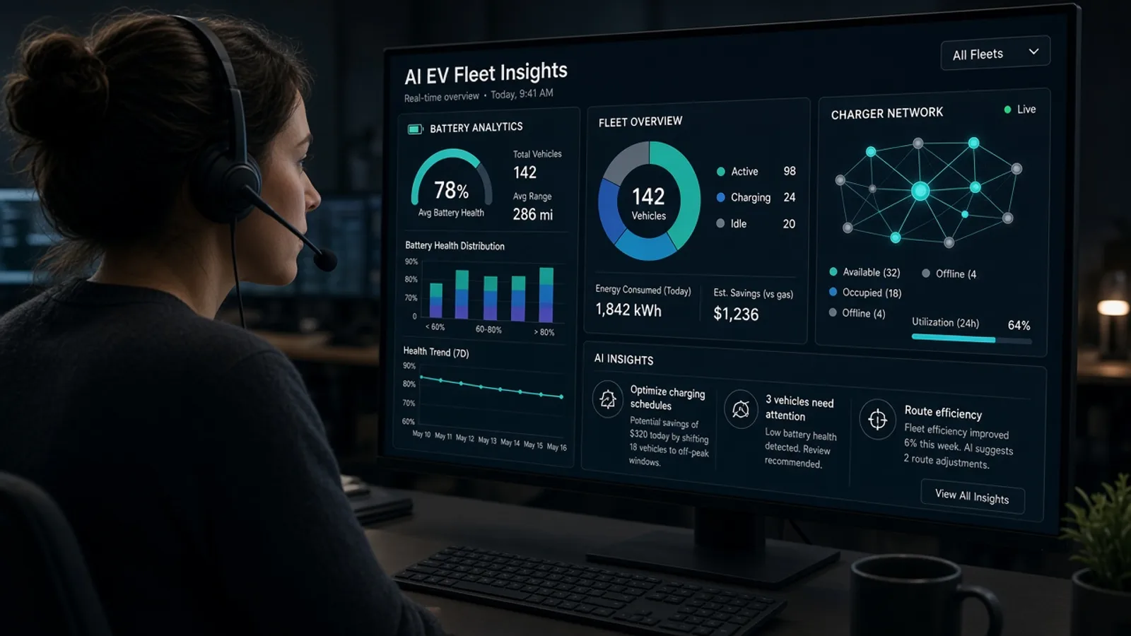 AI-powered electric vehicle software