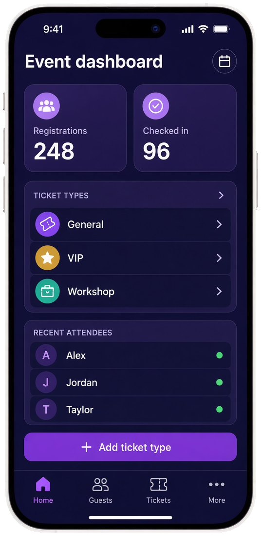 Custom Eventbrite clone platform