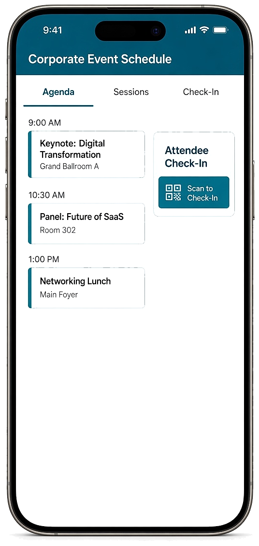 Cvent clone attendee and event scheduling app