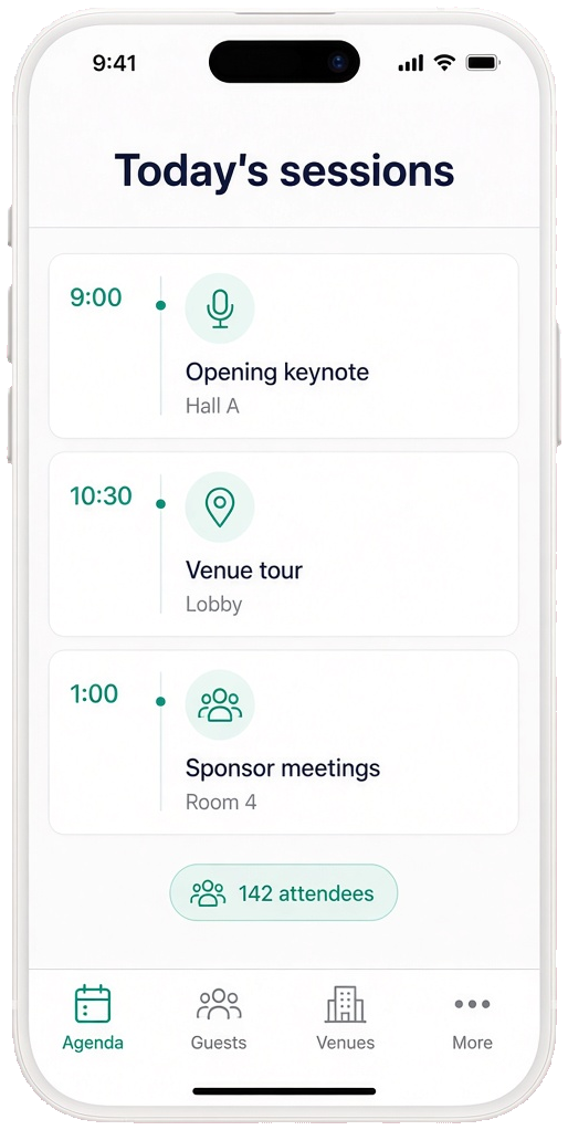Cvent clone attendee and event scheduling app
