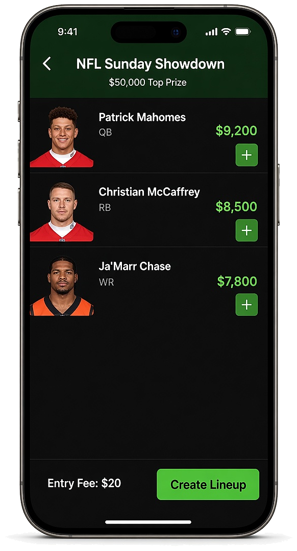DraftKings clone fantasy sports app
