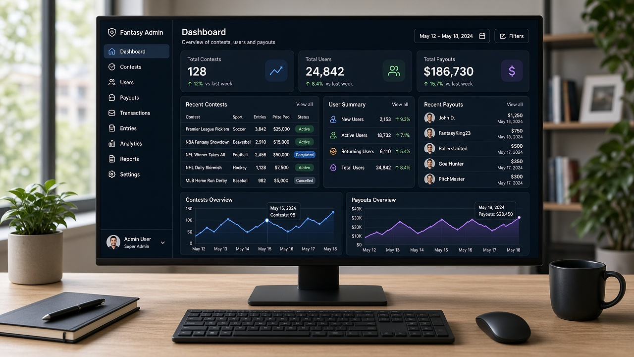 Fantasy sports admin panel features