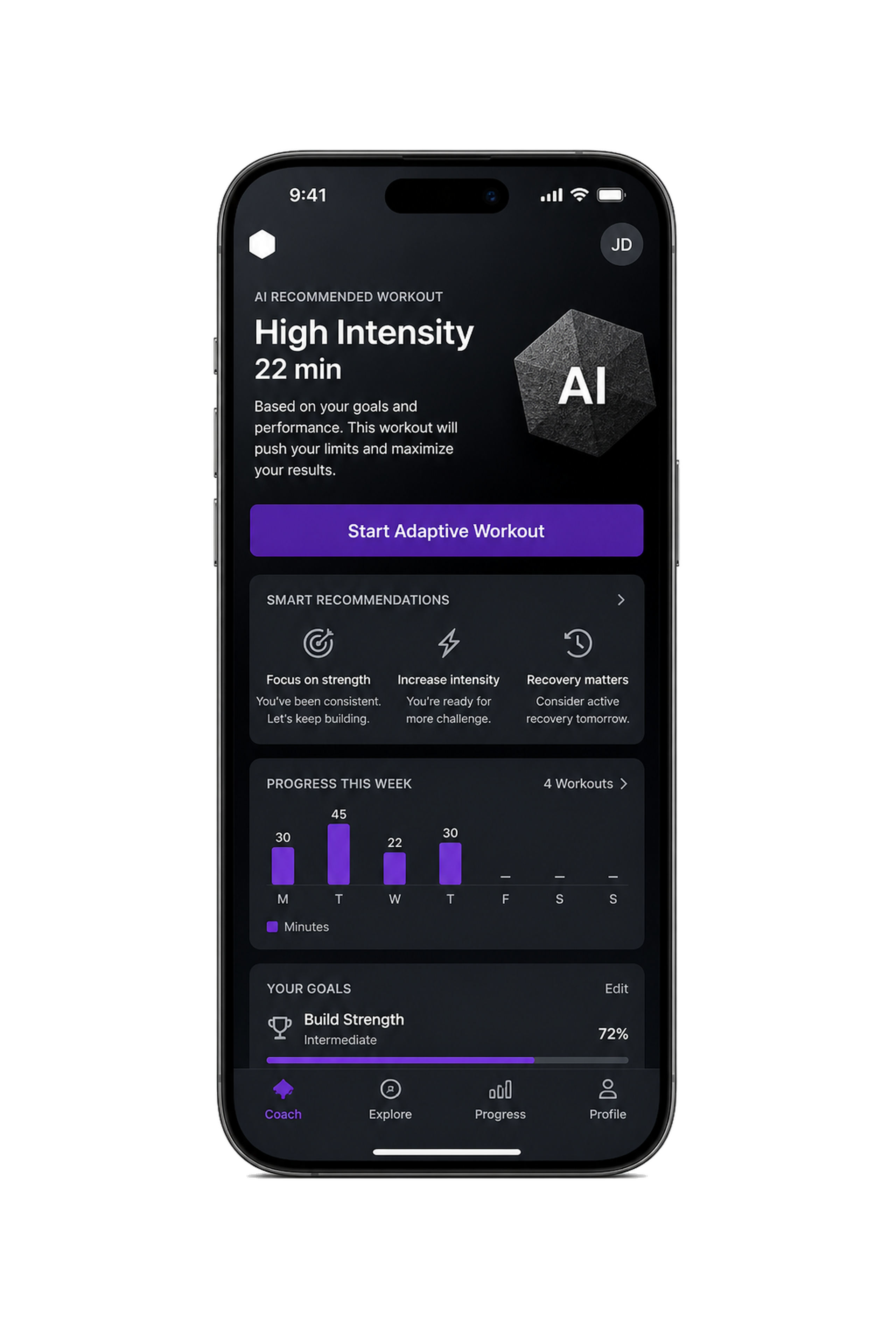 Freeletics clone adaptive workout app