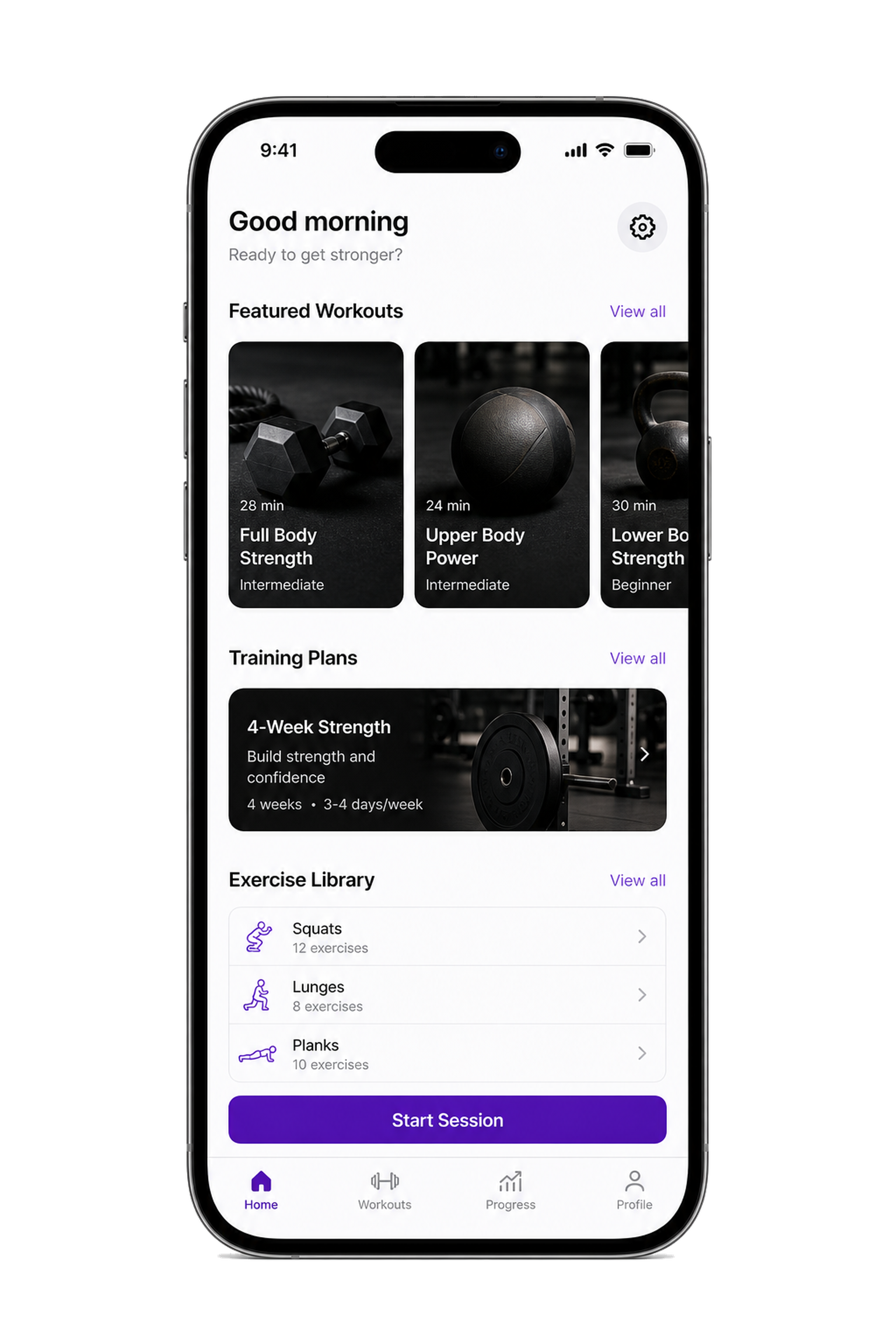 Nike Training Club clone workout app