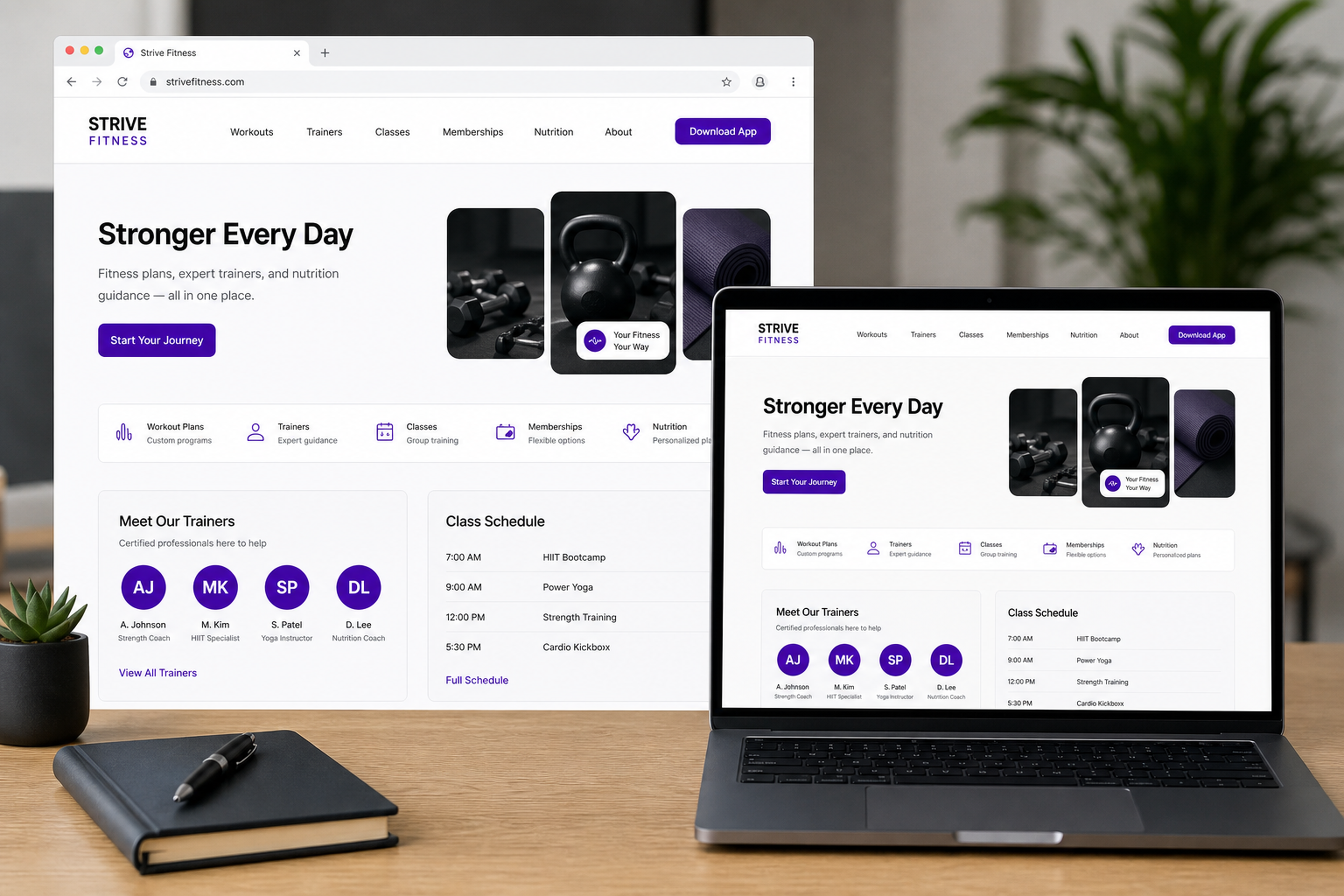 Fitness website development
