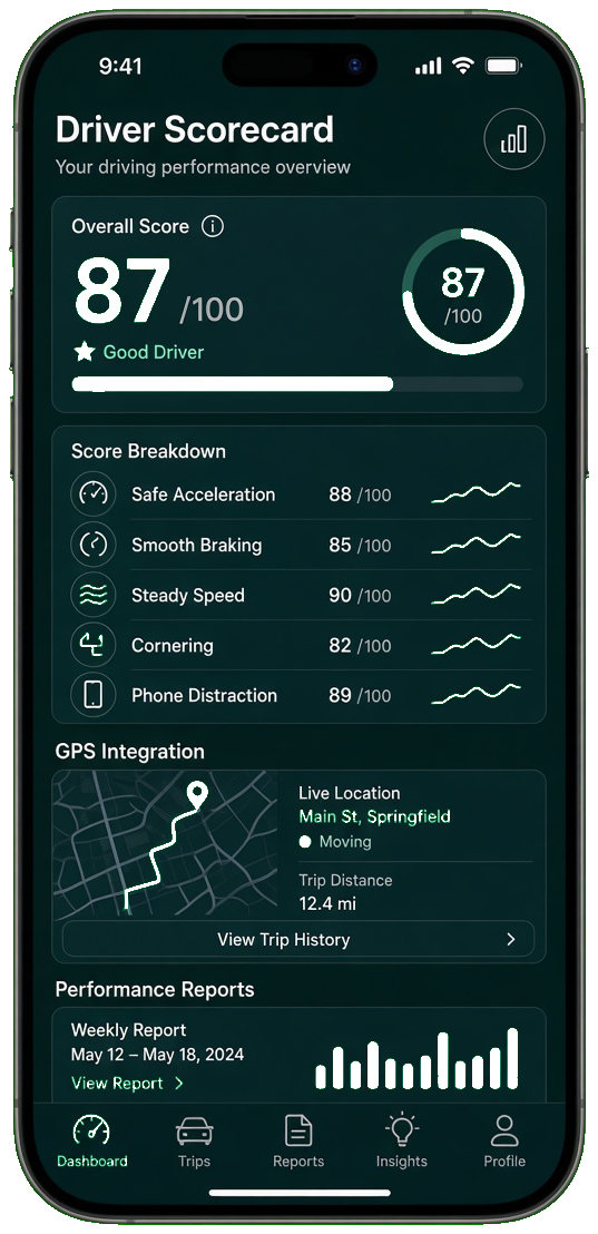 Azuga clone driver behavior app