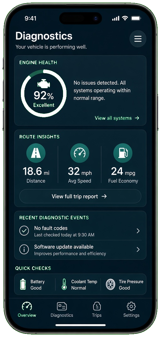 Geotab clone vehicle diagnostics app