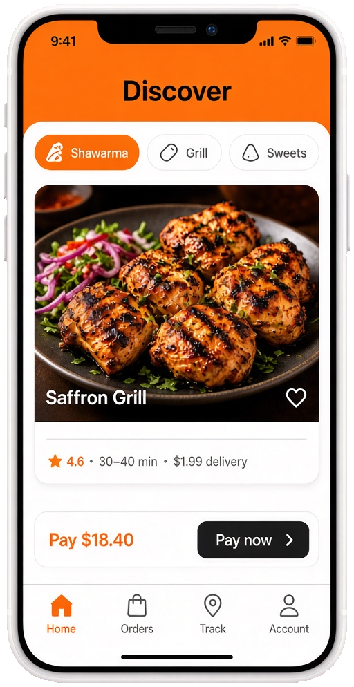 Talabat clone food ordering app