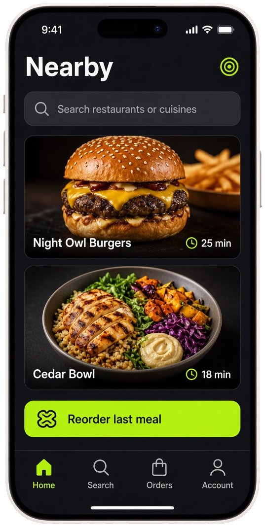 Uber Eats clone food delivery app