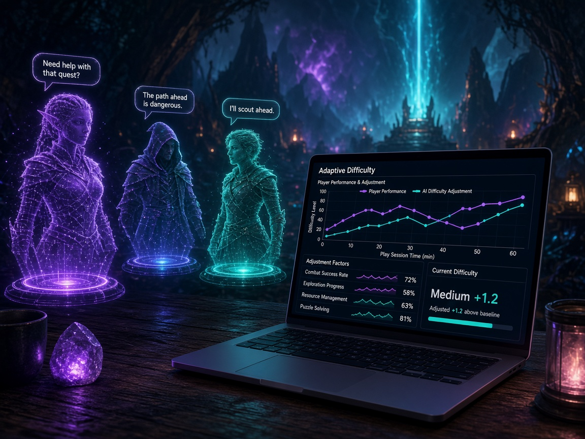 AI-powered game development with adaptive gameplay and NPCs