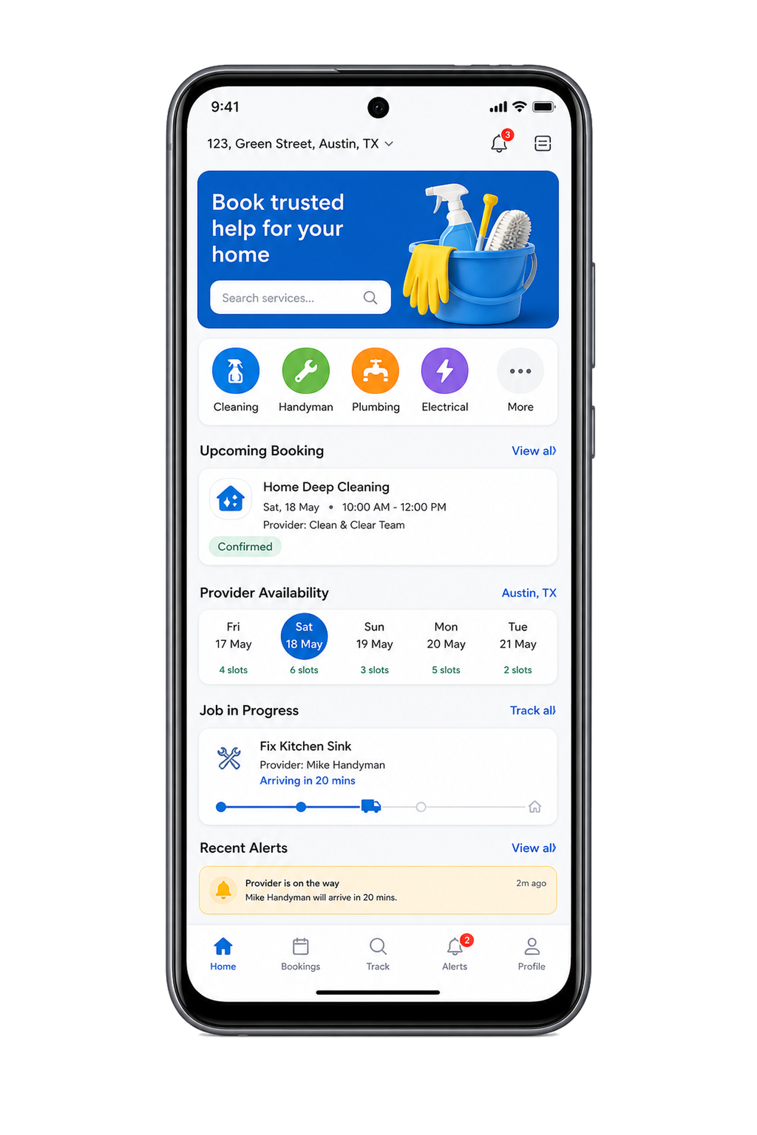 Handy clone home service booking app