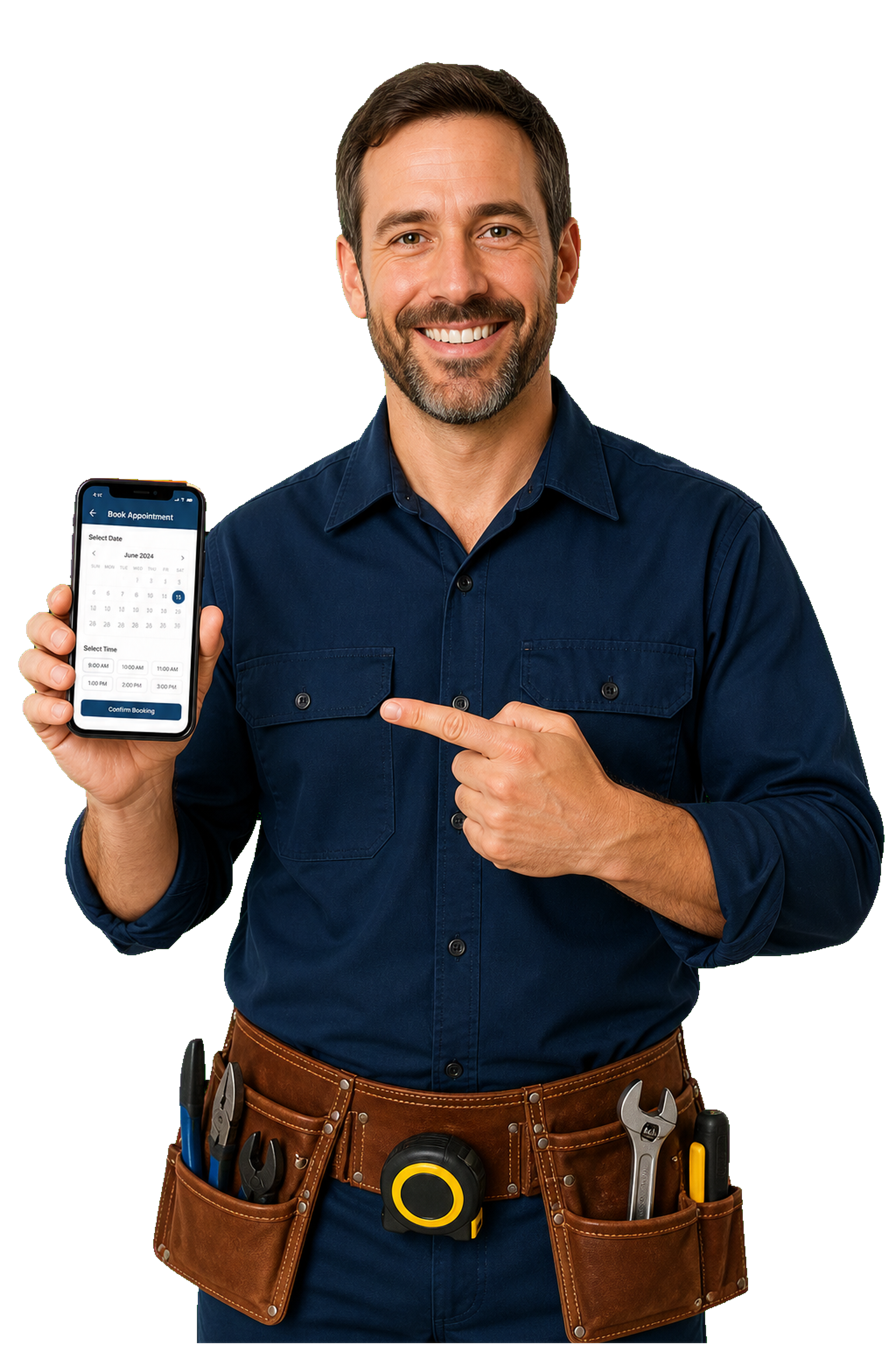 Handyman professional with a booking app