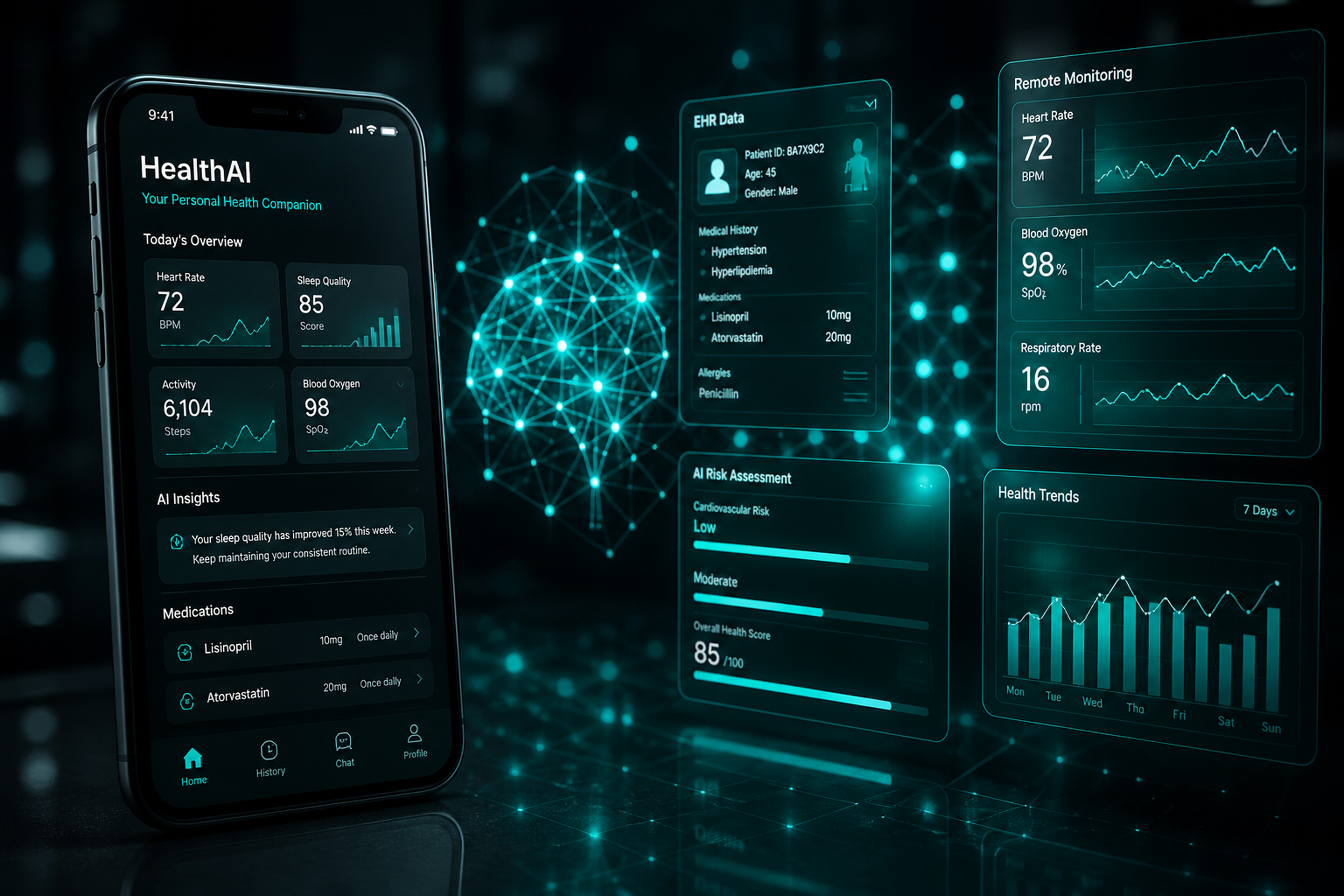 AI-powered healthcare app features