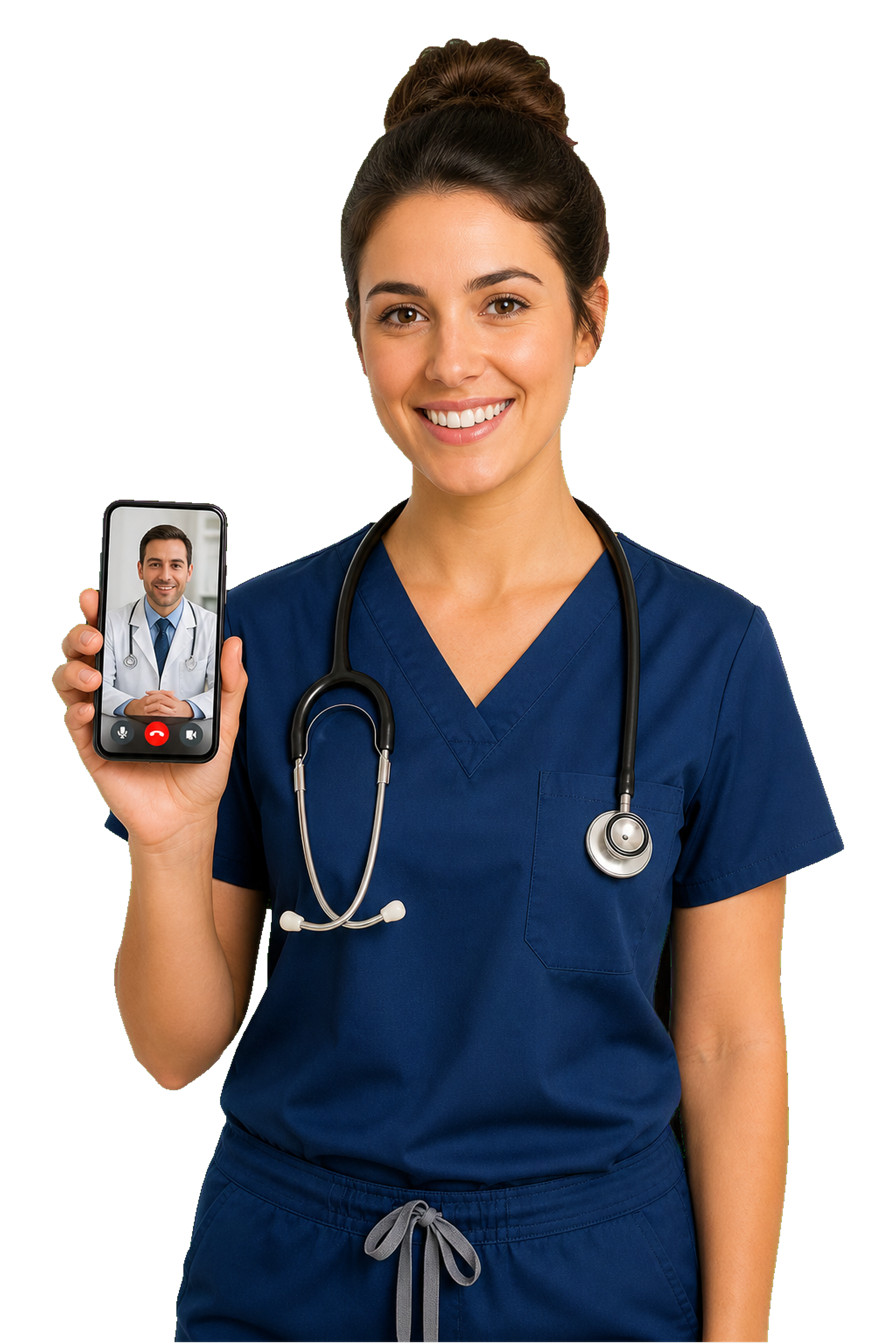 Nurse using a telemedicine app