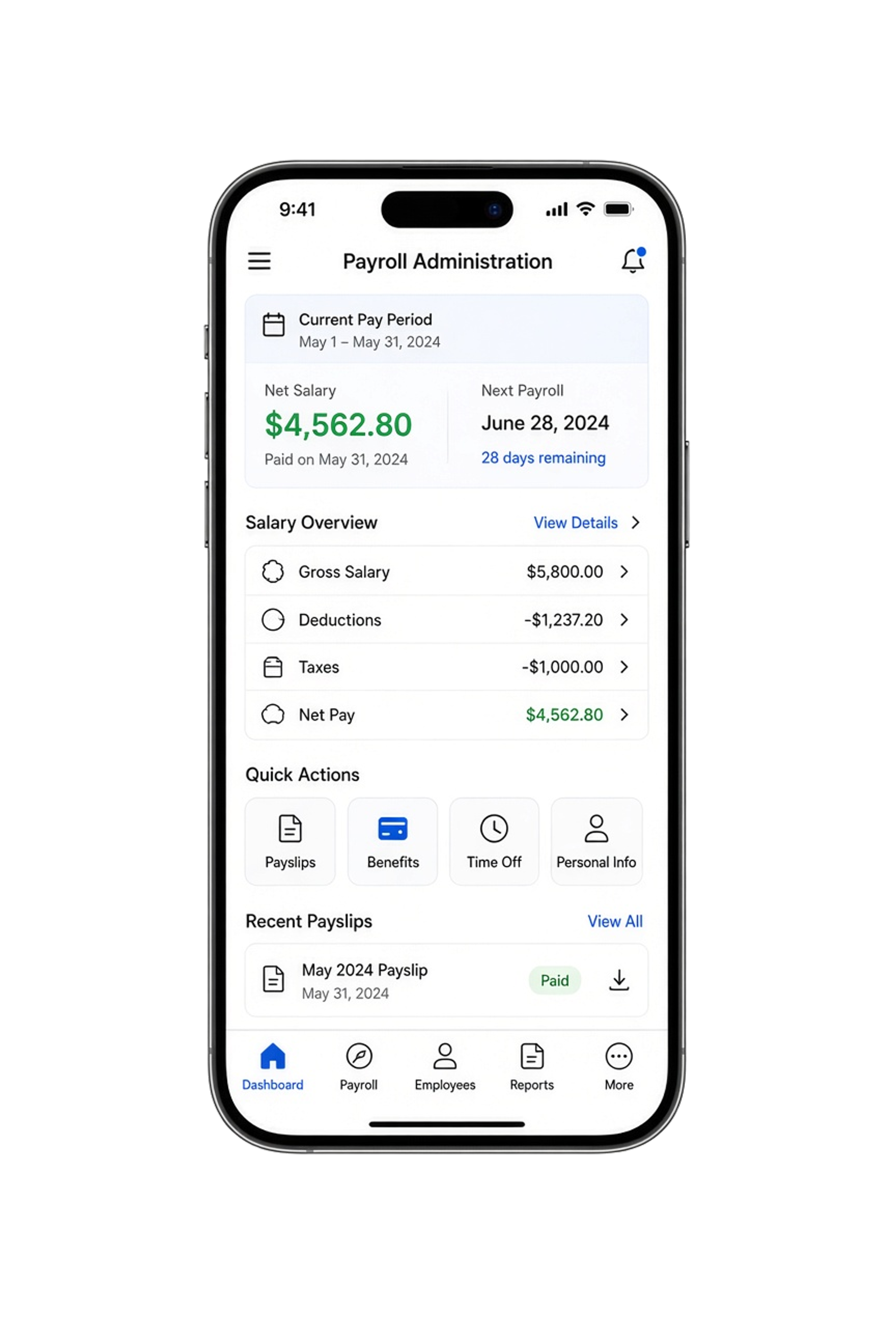 QuickBooks clone HR payroll app