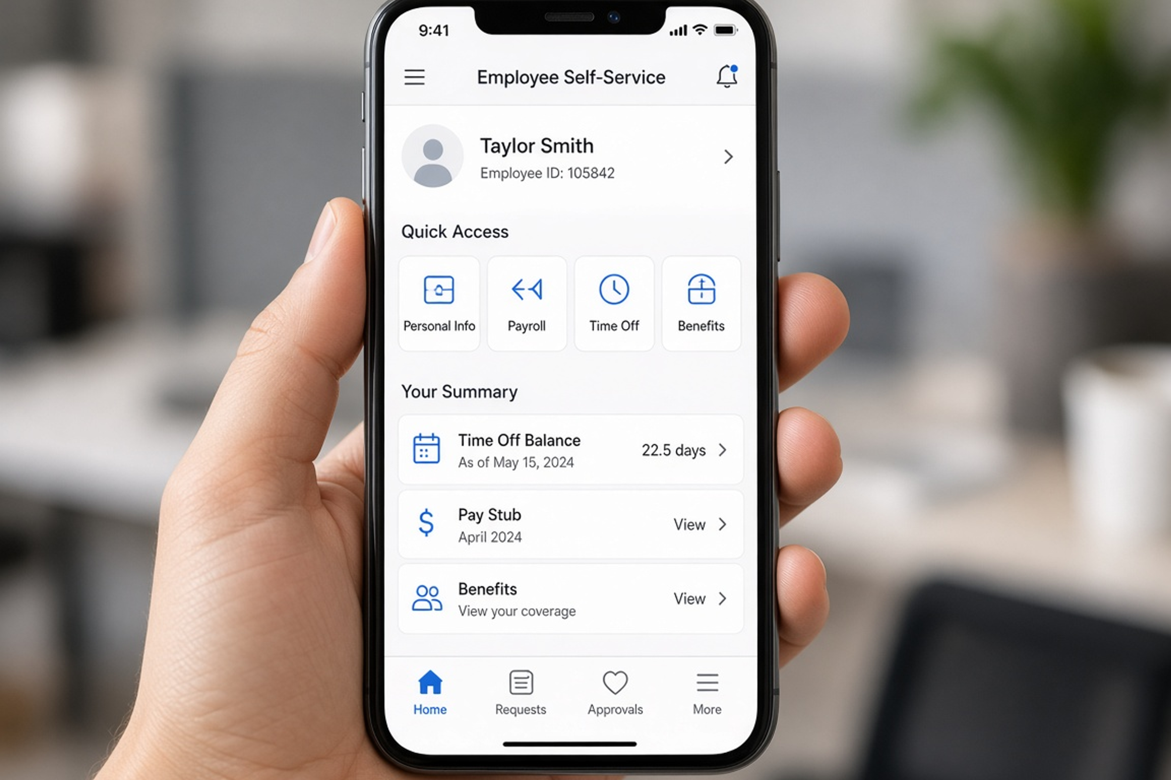 HR employee panel features