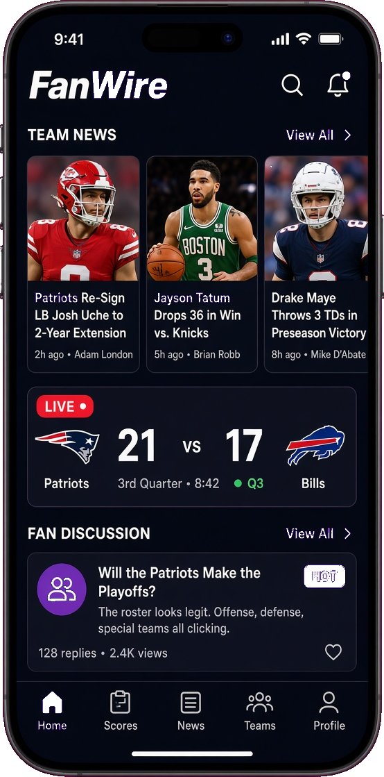 Bleacher Report clone sports app