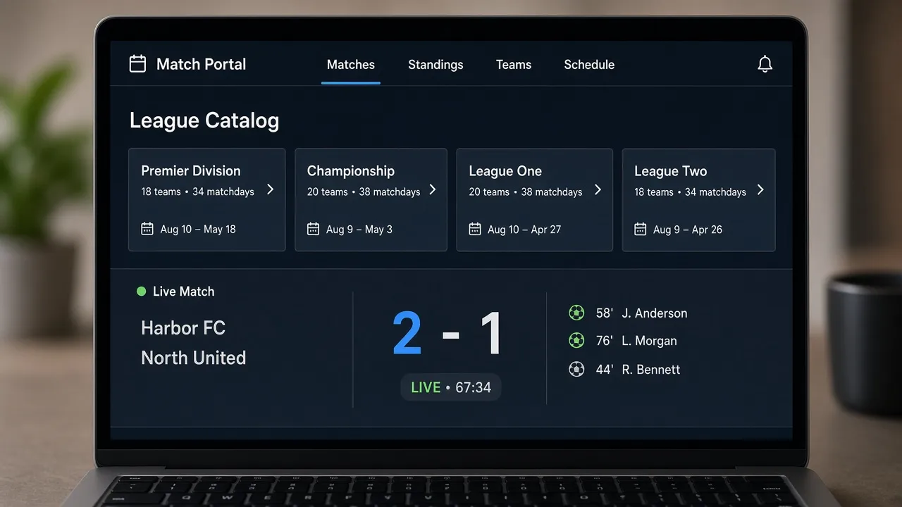 Live scoring website development