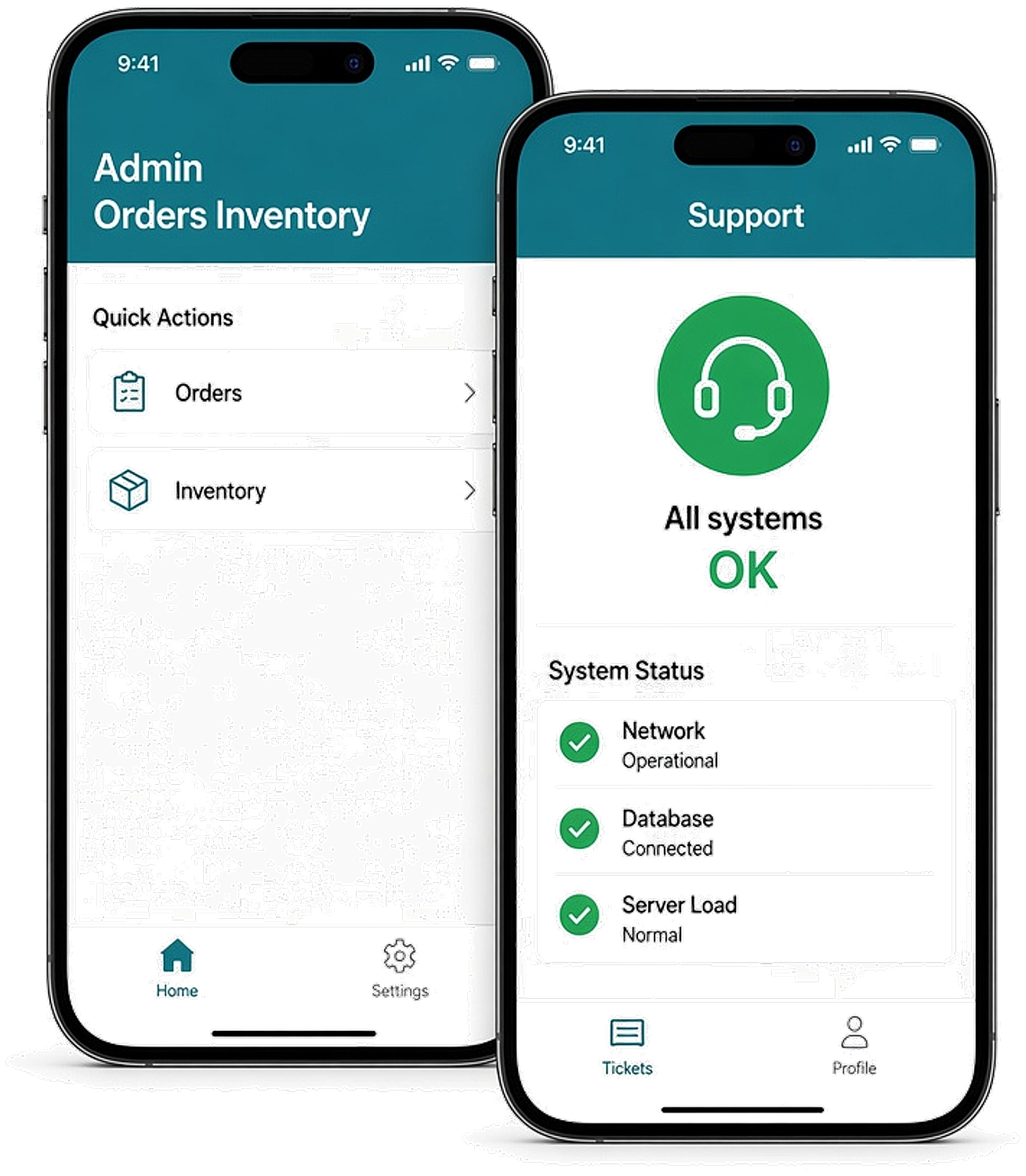Pharmacy admin dashboard and support app phones