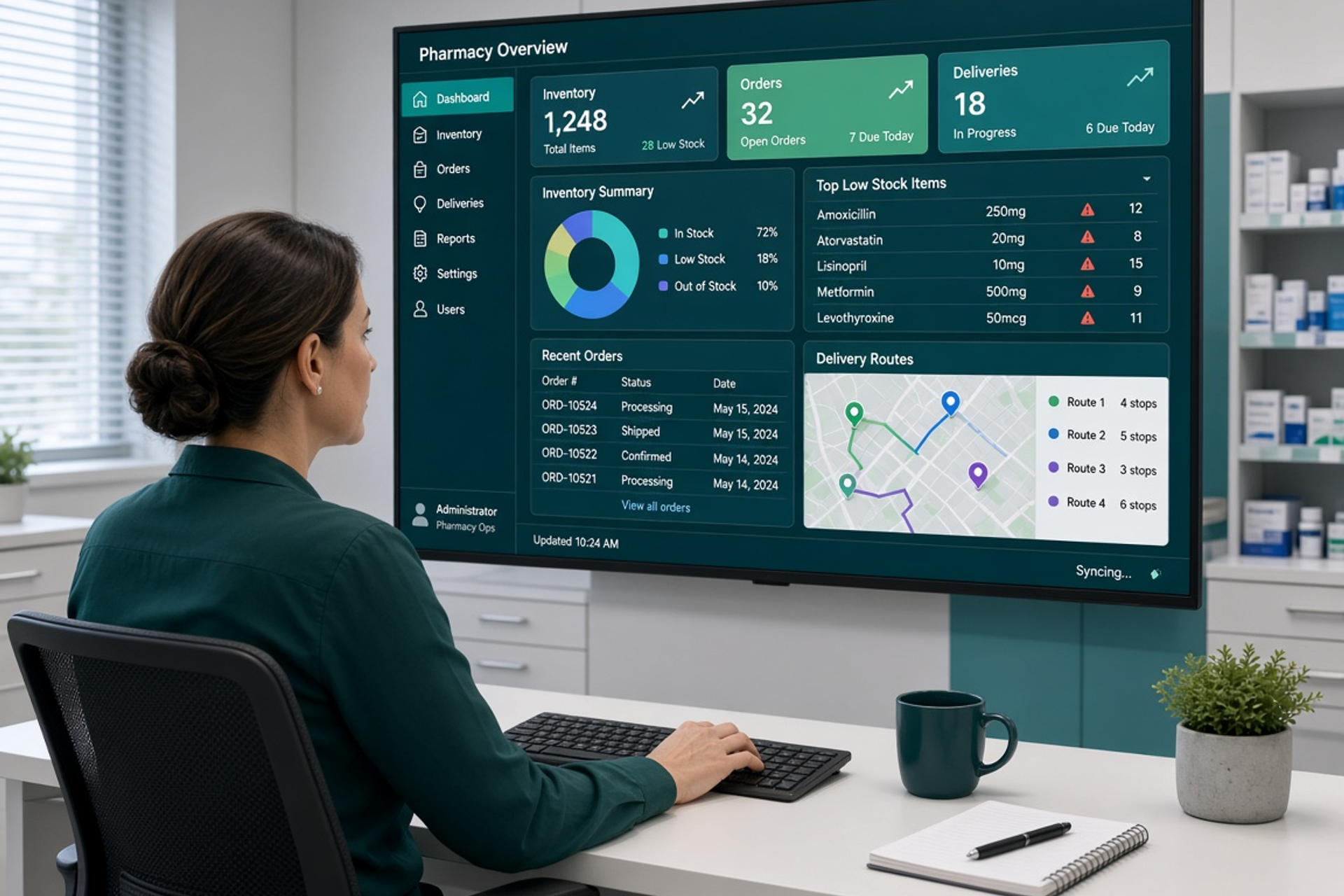 Medicine delivery admin panel features